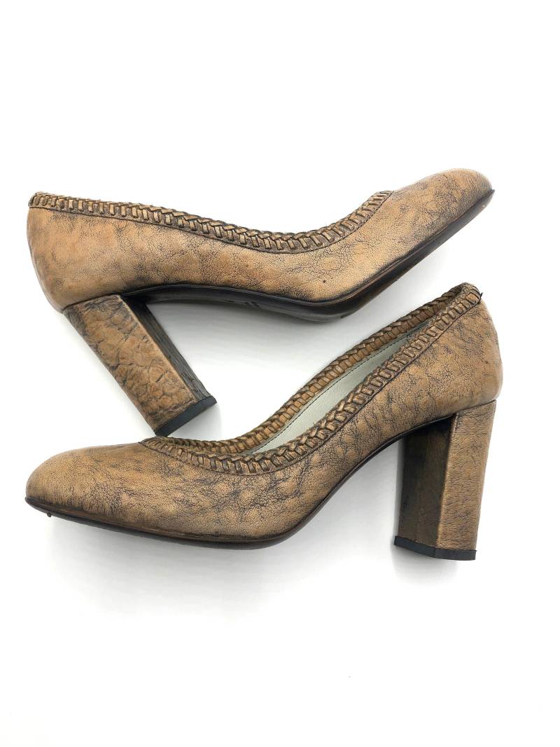 Damen Pumps Schuhe Vintage Fauzian Jeunesse Echt Leder Damenschuhe, Made in Italy, Sehr Gute Qualität von VintageStarsParis