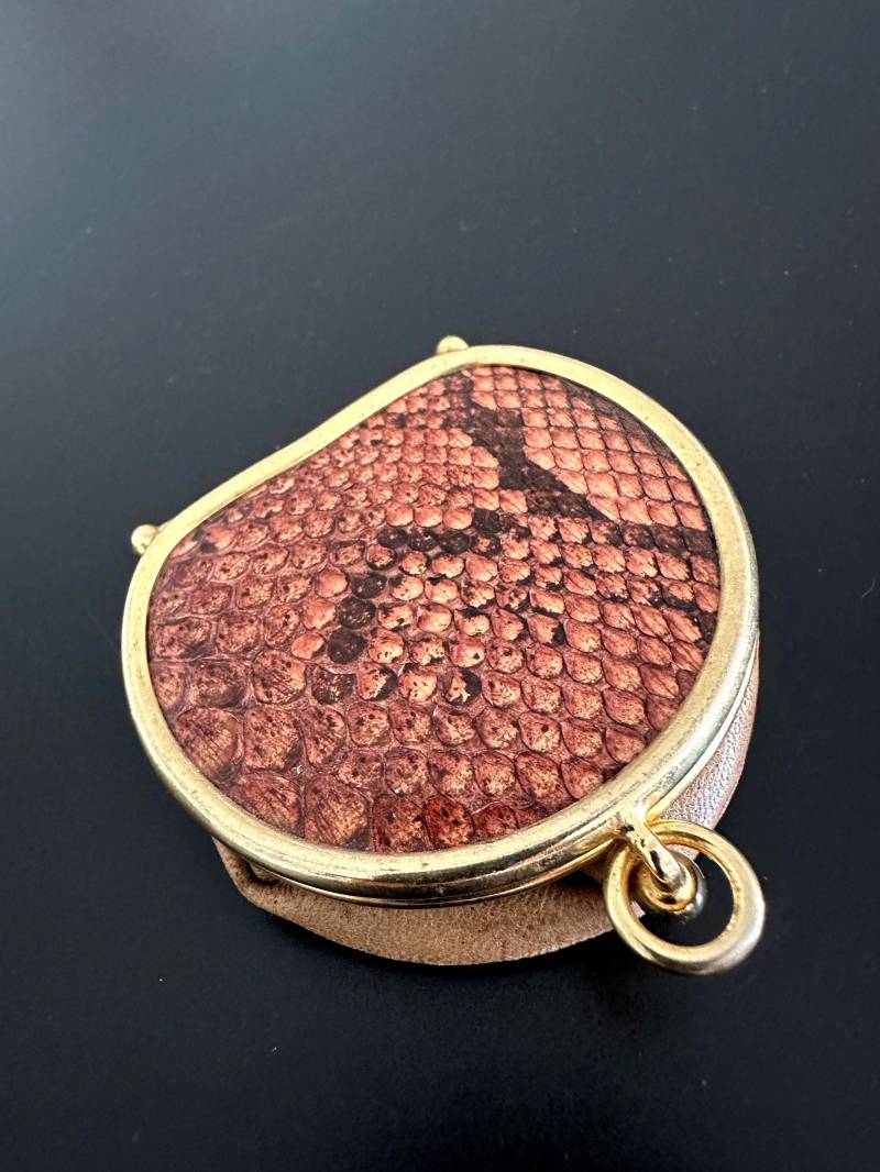 Echt Schlangenleder Geldbörse Etui Vintage Sich Vergrößerndes Beutel Portemonnaie, Rar, Seltener Fund von VintageStarsParis