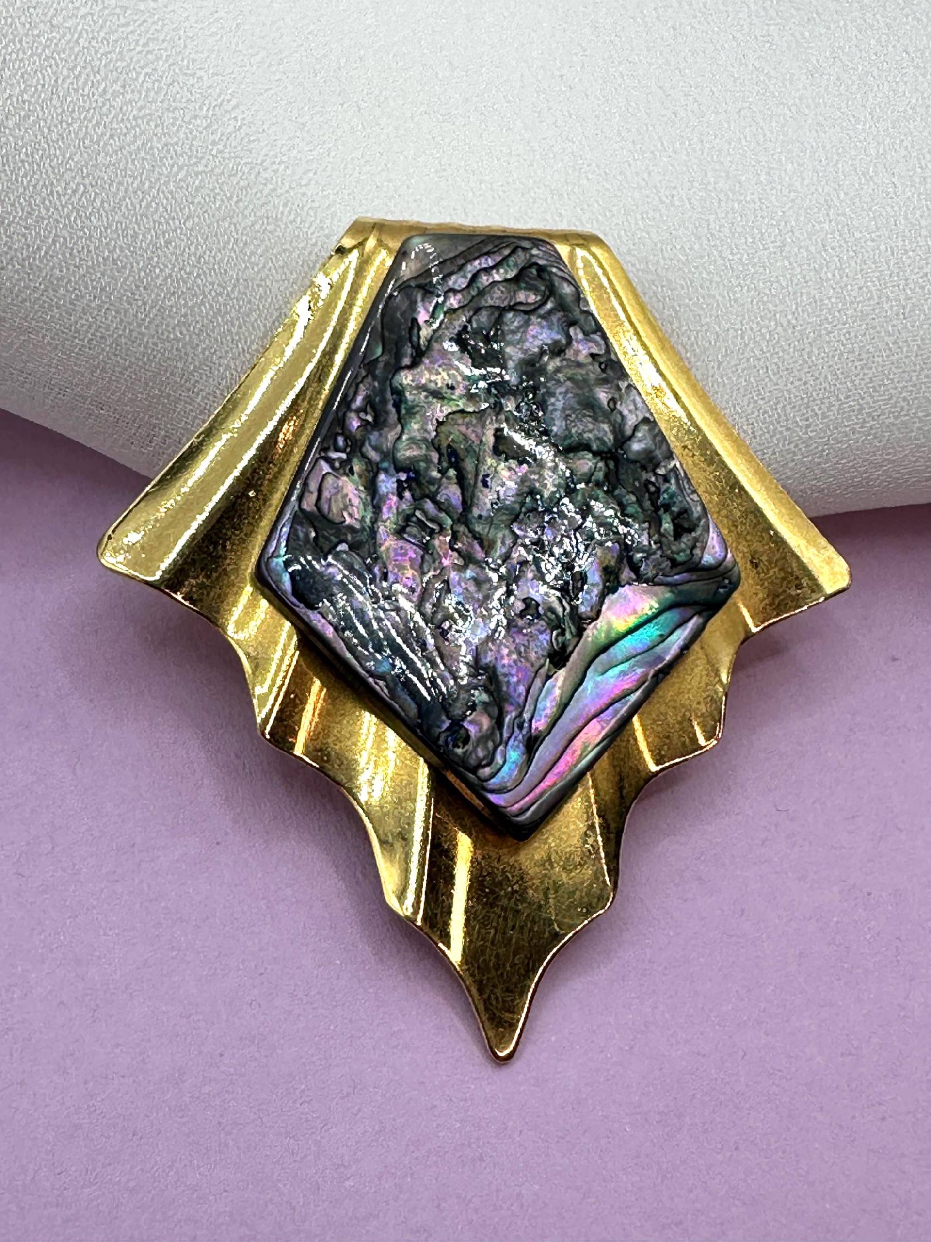 Echter Perlmutt Kleiderclip Clip Brosche Vintage 1960S Seidentuch Tuchclip, Seltener Fund in Dieser Größe von VintageStarsParis