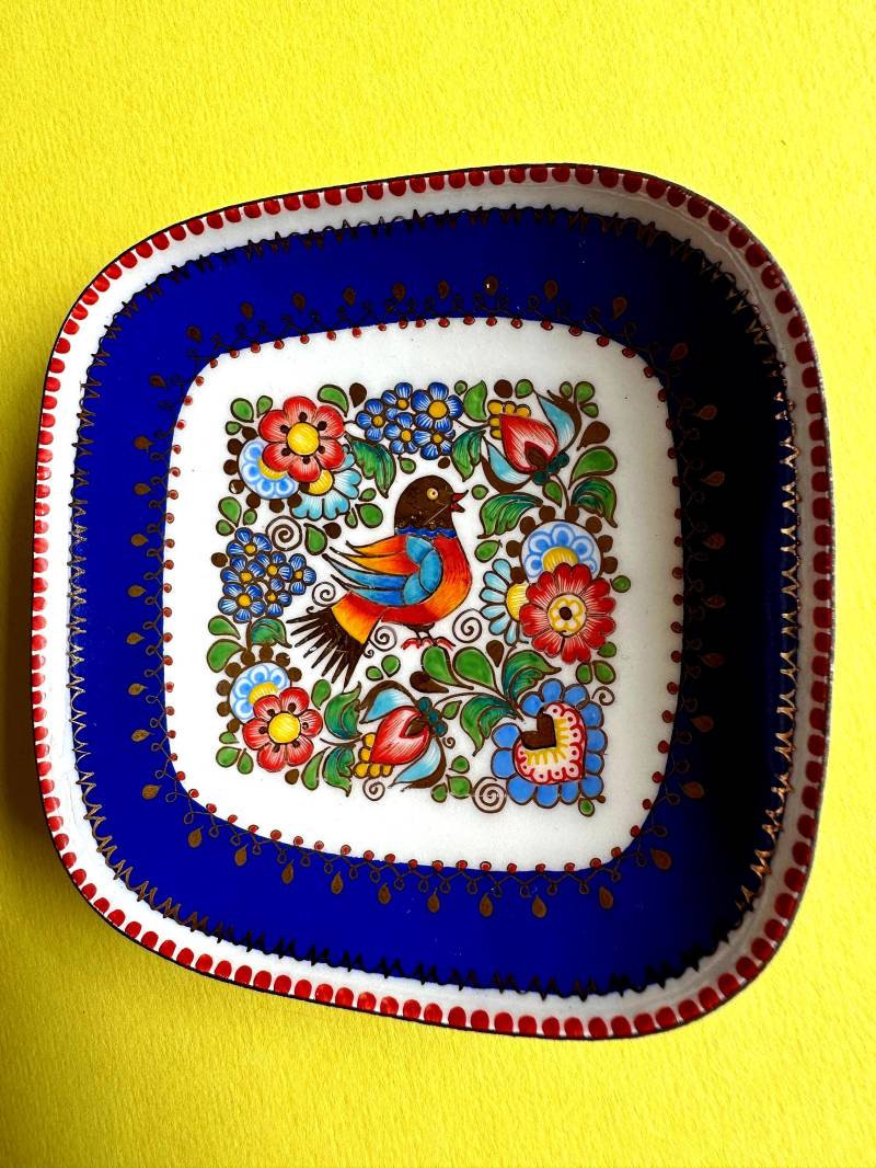 Emailliertes Schälchen Ringschale Teller Austria Handarbeit Steinböck Emaille 9.5 cm Ø, Einzigartig Schöne Vintage Künstler von VintageStarsParis