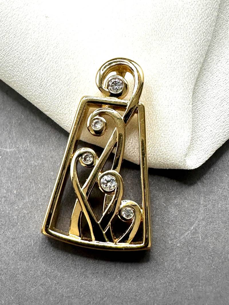 Pierre Lang Anhänger Für Eine Halskette Vintage 1980S Funkelnder, Hochwertiger Klarer Strass Kettenanhänger, Designer Pl Signiert von VintageStarsParis