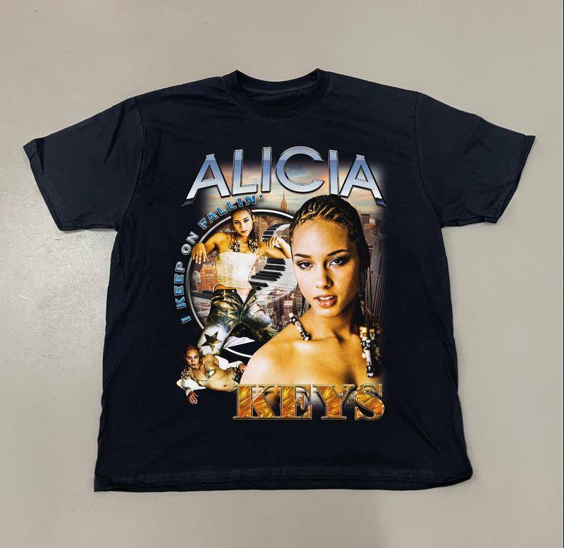 Alicia Keys Bootleg Vintage Schweres T-Shirt Alicia Keys Bootleg Vintage Schweres T-Shirt von VintageSwaag