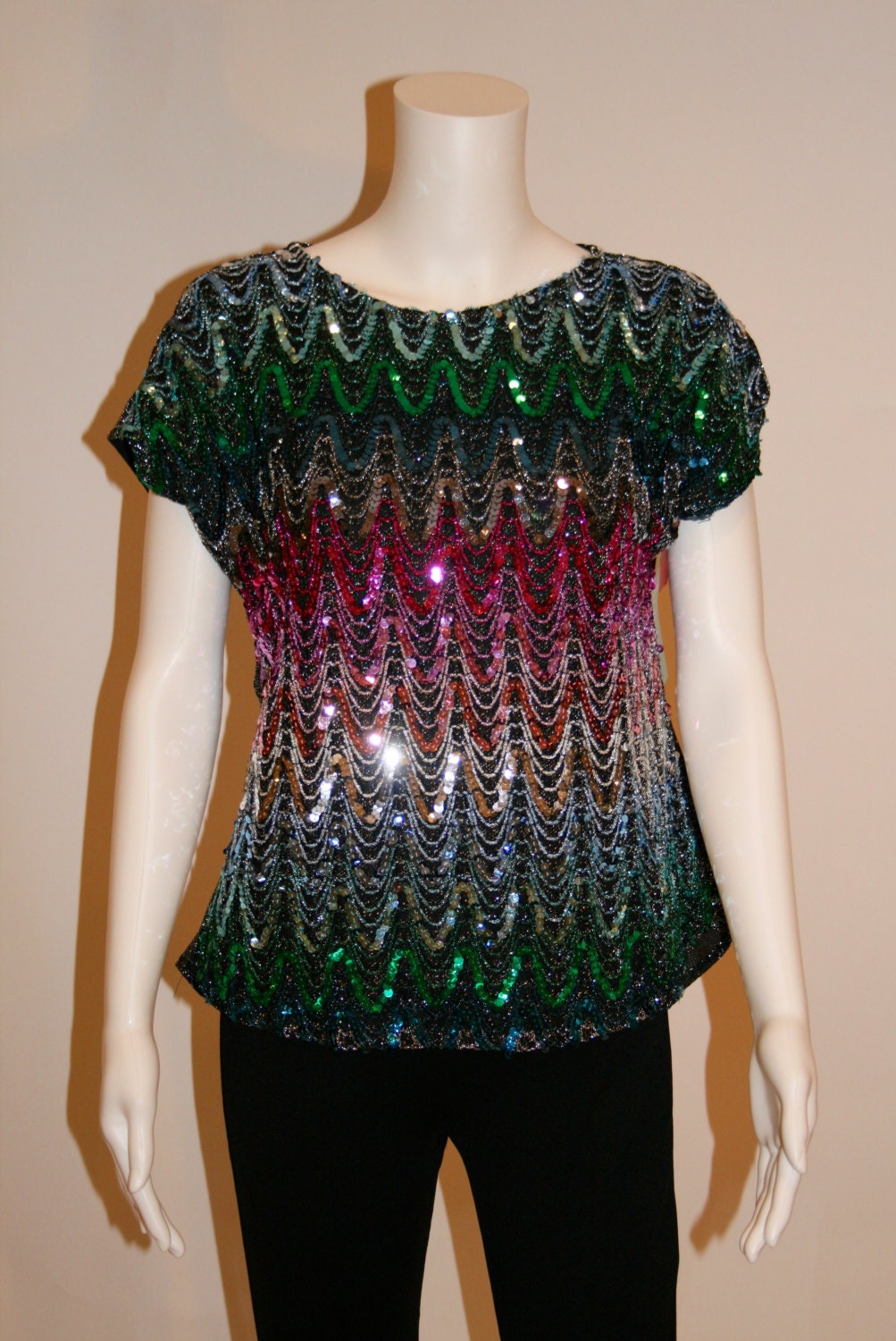 Vintage Pailletten Bluse Aus Den 80Ern Von Joanna von VintageSwagChics