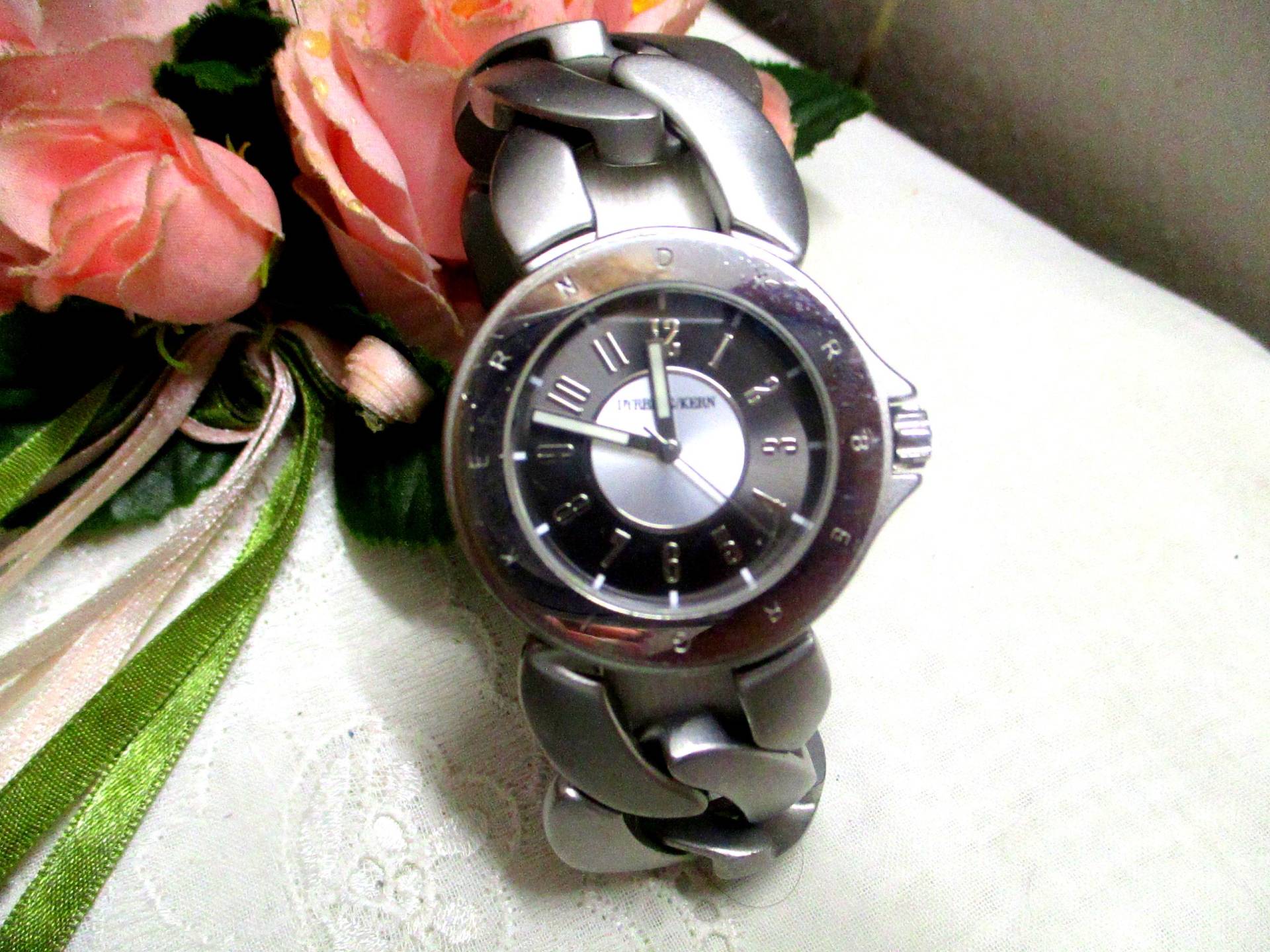 Herrenuhr Dryberg Kern Edelstahl Gebürstet Silberfarben Weiß Armbanduhr von VintageTausendSchoen