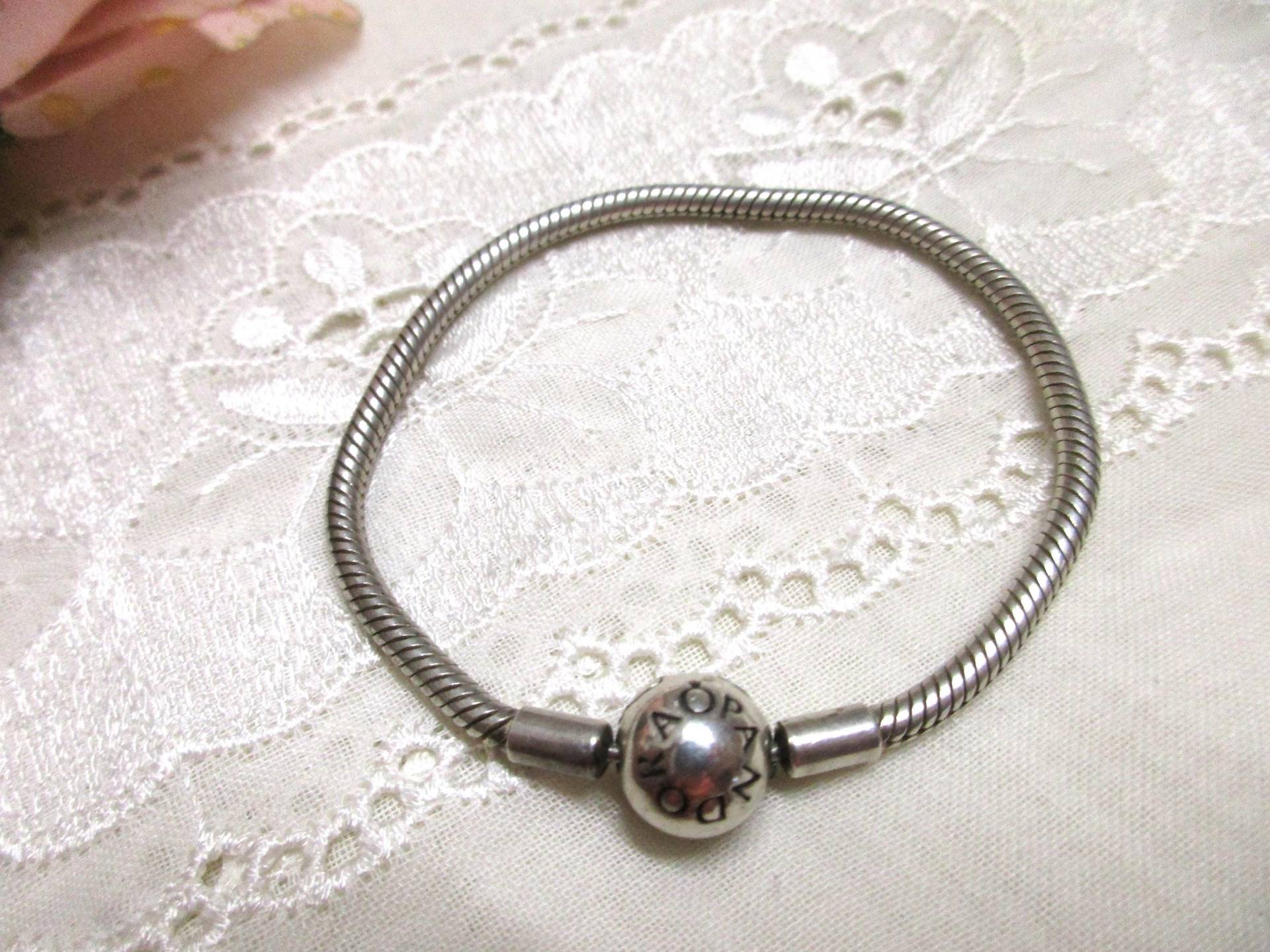 No 73 Silbernes Pandora Schlangenarmband 925 16, 5 cm 0, 25 Schmale Handgelenke Kinder Silberarmband Charms Armband von VintageTausendSchoen