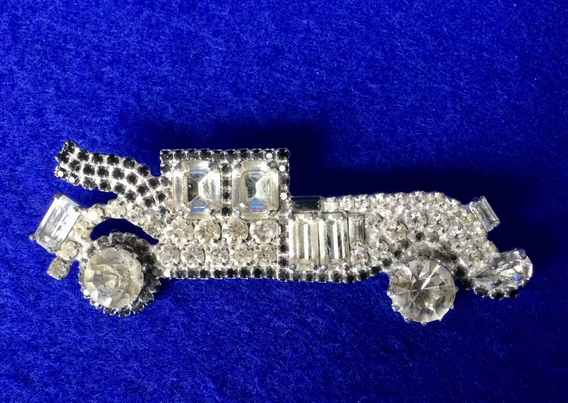 1920Er Jahre Style Limmen Brosche - Art Deco Krallen Set Strass Limetten von VintageTimeAfterTime