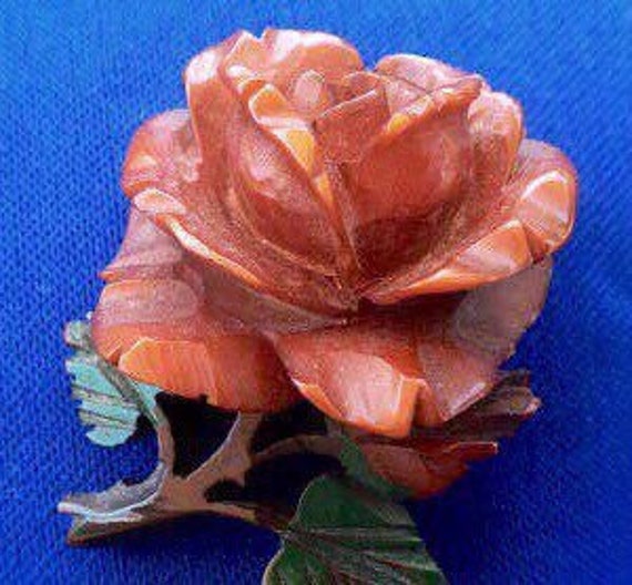 1930Er Jahre Celluloid Rosen-Brosche von VintageTimeAfterTime