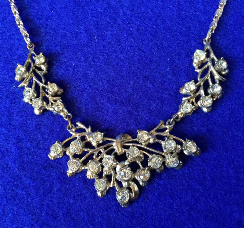 1940Er Jahre Vintage Strass-Anhänger An Kupfer-Silber-Vergoldung von VintageTimeAfterTime