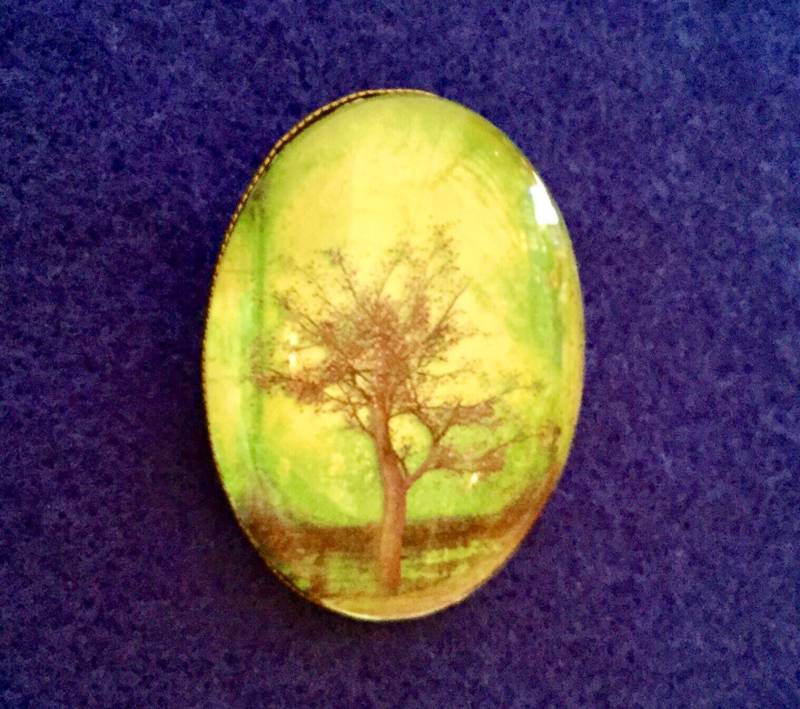 Mid Century Oval Lucite Medaillon Brosche von VintageTimeAfterTime