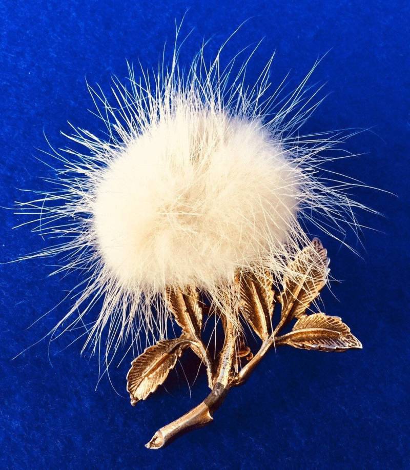 Vintage 1950Er Jahre Nerz Blumen Brosche von VintageTimeAfterTime