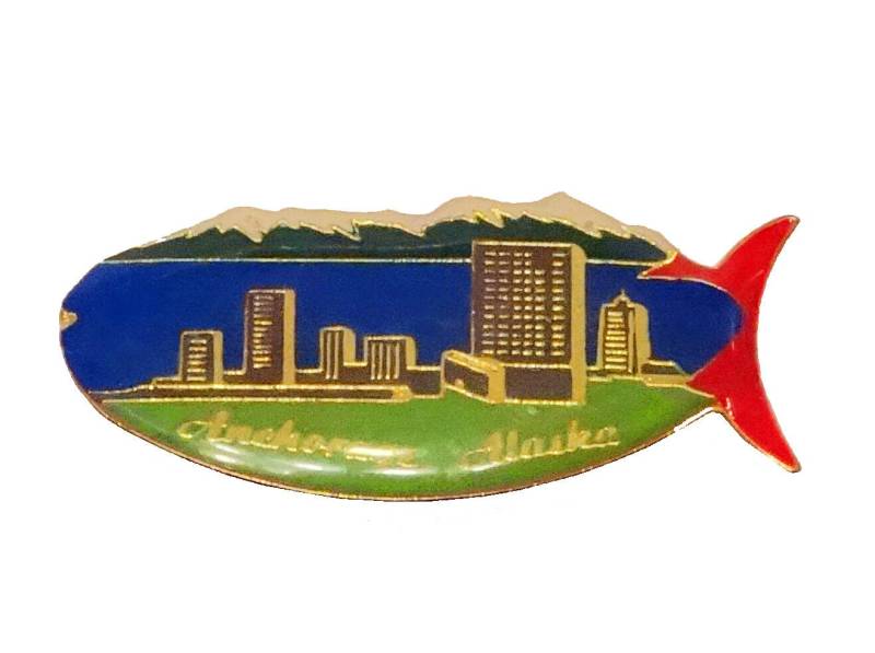 Anchorage Alaska Zustand Vintage Emaille Pin Anstecknadel Andenken Fisch Pinback Anchorage Alaska Zustand Vintage Emaille Pin Anstecknadel Andenken Fisch Pinback von VintageTrafficUSA