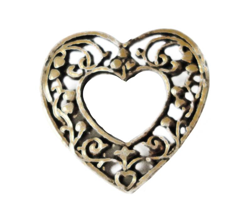 Filigree Herz Vintage Emaille Pin Anstecknadel von VintageTrafficUSA