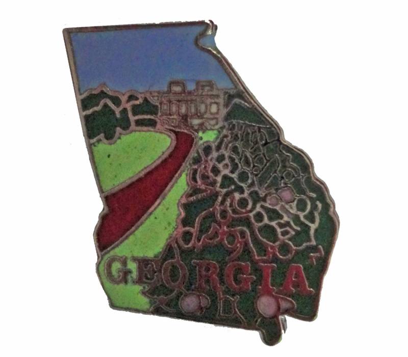 Georgia State Vintage Emaille Pin Anstecknadel Landschaft Mafco Pinback Georgia State Vintage Emaille Pin Anstecknadel Landschaft Mafco Pinback von VintageTrafficUSA