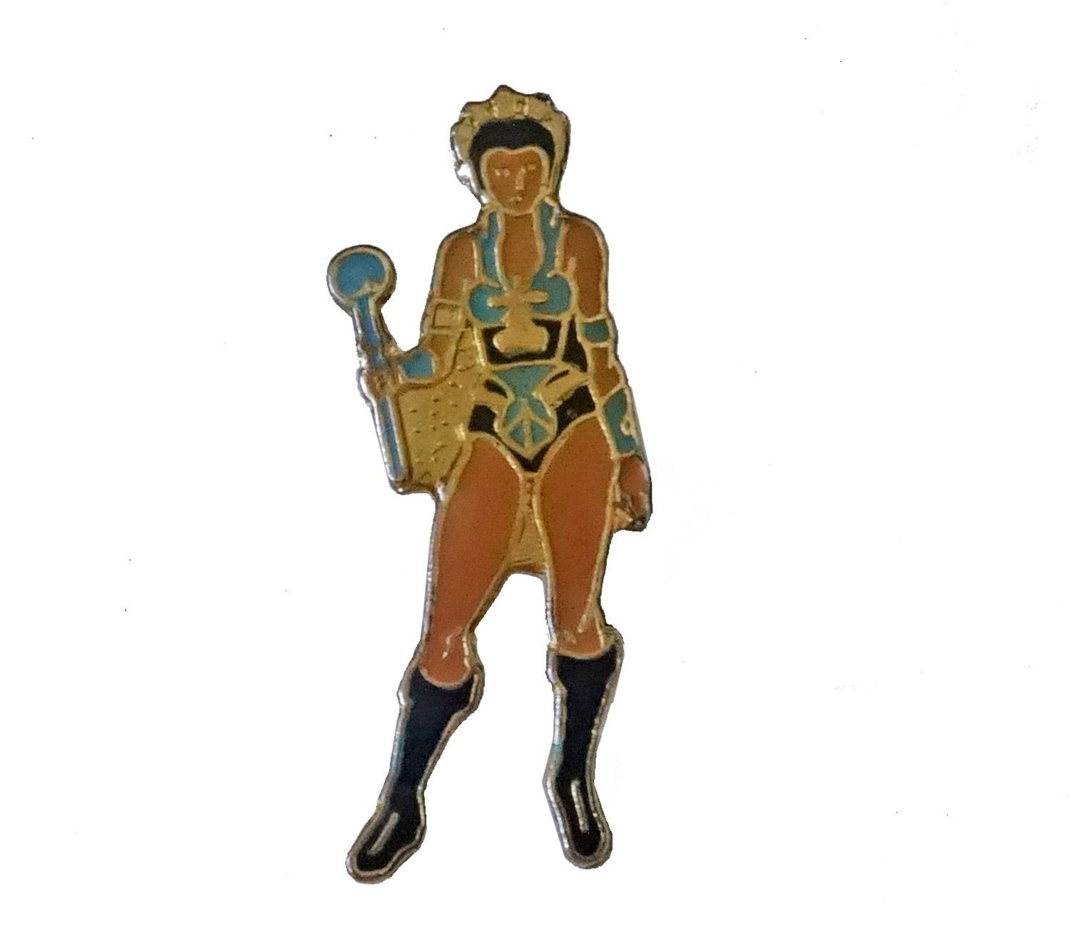 He-Man Teela Vintage Emaille Pin Comic Morgen Cartoons Motu Pinback von VintageTrafficUSA