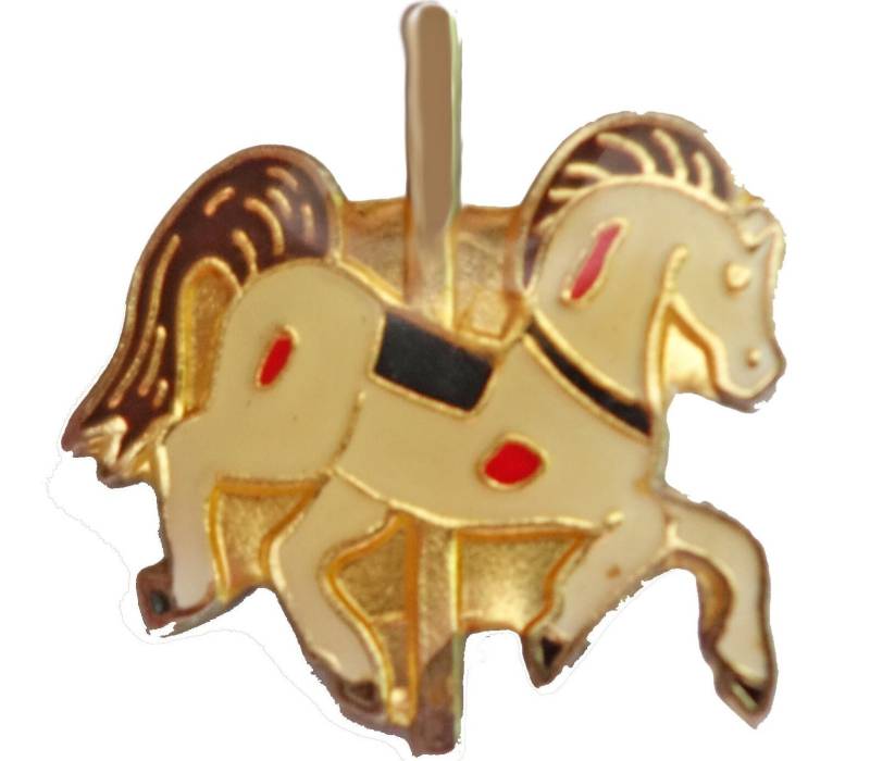 Karussell Pferd Vintage Emaille Anstecknadel von VintageTrafficUSA
