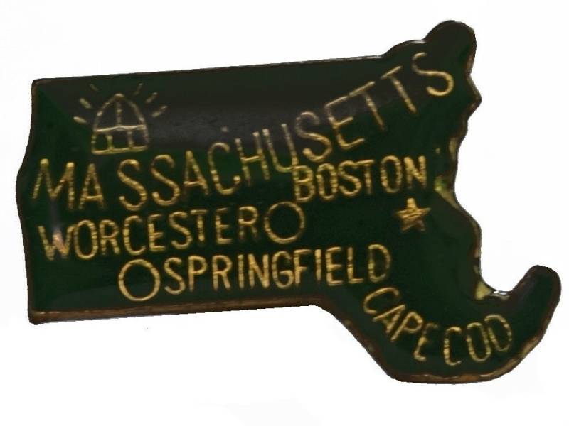 Massachusetts State Vintage Emaille Anstecknadel Revers Abzeichen Landschaft Pinback von VintageTrafficUSA