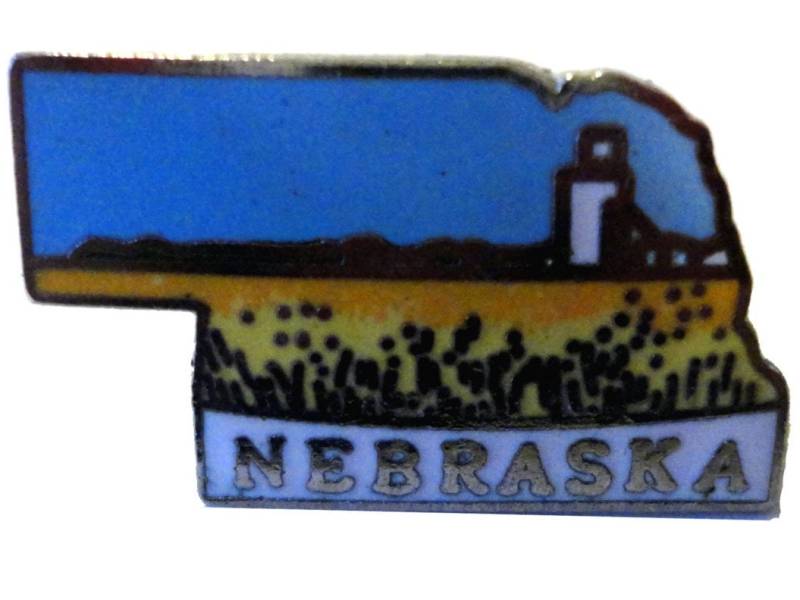 Nebraska State Vintage Emaille Anstecknadel Revers Abzeichen Landschaft Mafco Pinback von VintageTrafficUSA