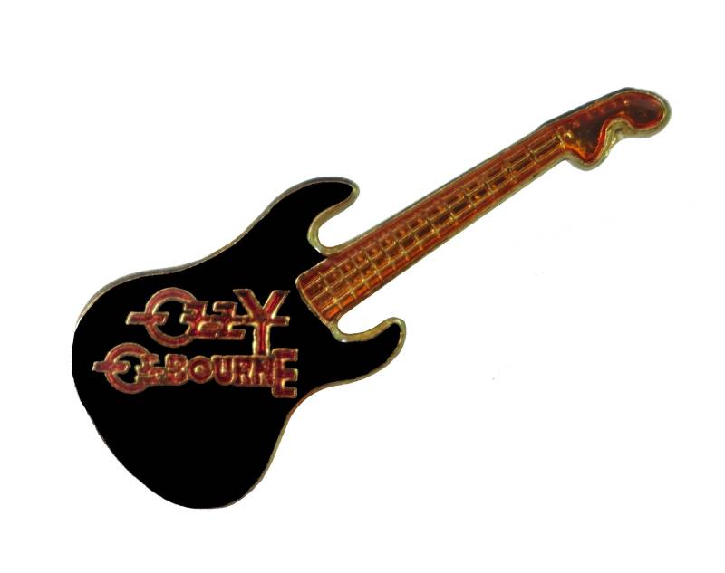 Ozzy Osbourne Gitarre Heavy Metal Vintage Emaille Pin Anstecknadel Black Sabbath von VintageTrafficUSA