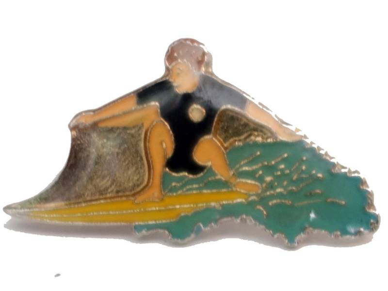 Surf Vintage Emaille Pin Revers Abzeichen Surfboard Pinback von VintageTrafficUSA