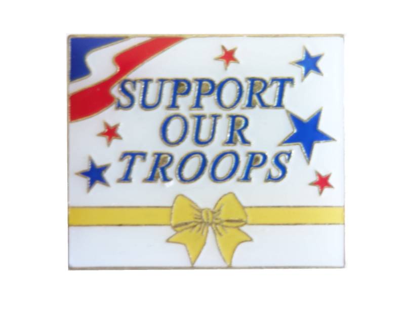 Unterstützen Sie Unsere Truppen Vintage Emaille Pin Abzeichen Militärveteran Usa Gelbes Band Pinback von VintageTrafficUSA