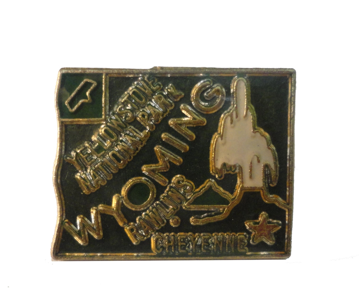 Wyoming State Vintage Emaille Pin Anstecknadel Cheyenne Pinback Wyoming State Vintage Emaille Pin Anstecknadel Cheyenne Pinback von VintageTrafficUSA