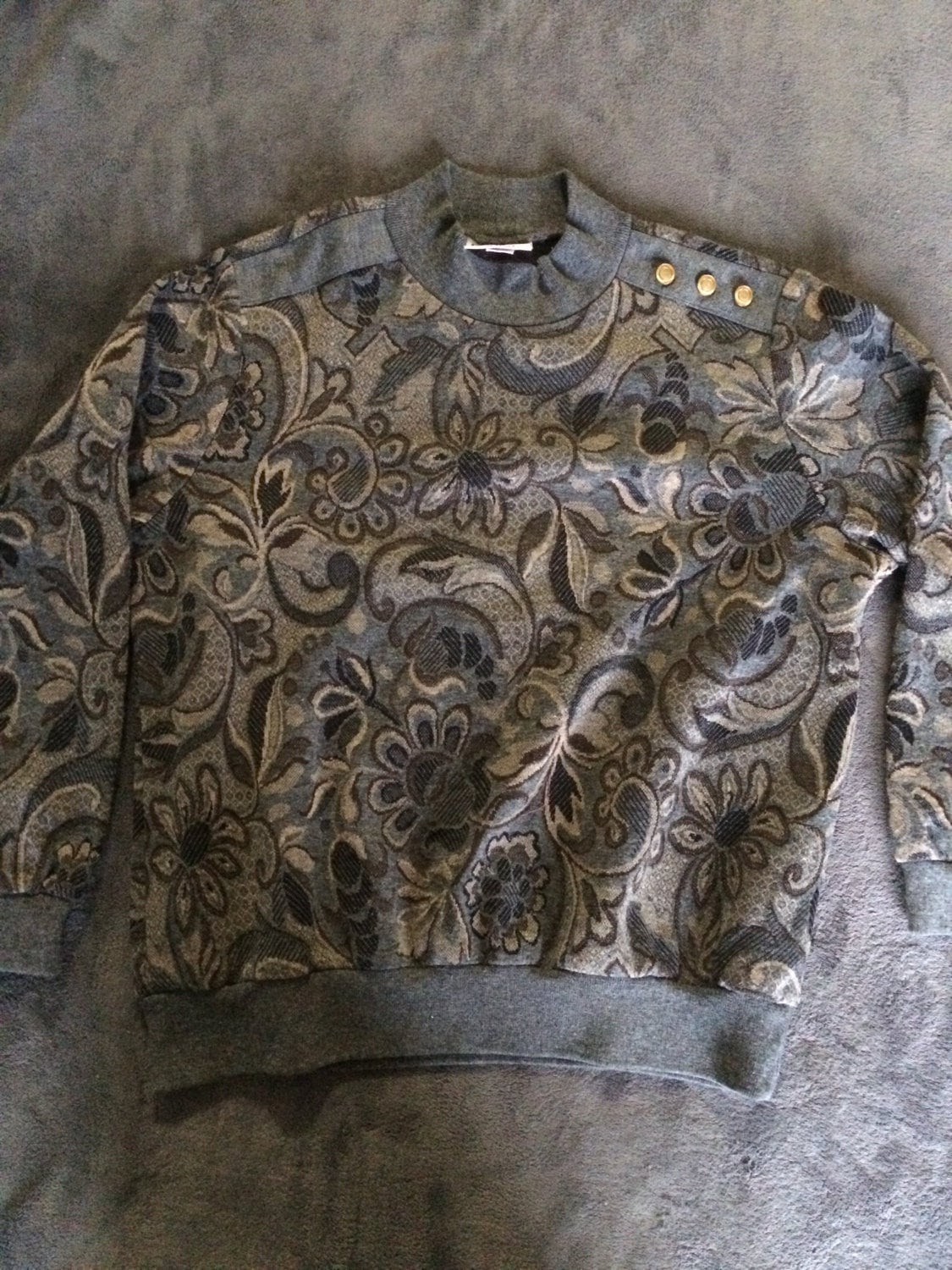 Vintage 90Er Alfred Dunner Oma Couch Verrückt Gemustert Langarm Sweatshirt von VintageVanShop