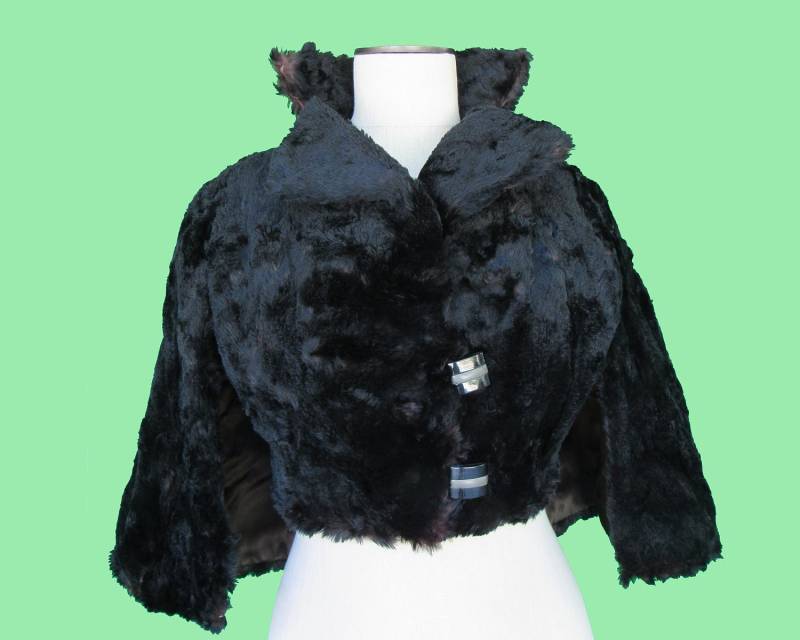 Reduziert - Vintage Art Deco Kunstfell Cape Jacke Richland Mfg. Co, Blissfield, Mich von VintageVictorianCo