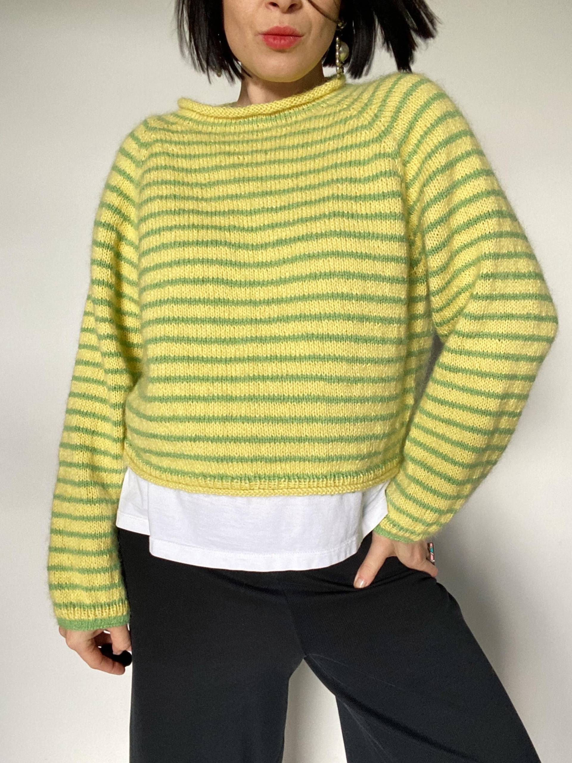 Handgestrickter Mohair Pullover| Unikat| Hand Made| Seide Alpaca Merino| Knit Striped Sweater von VintageWarm