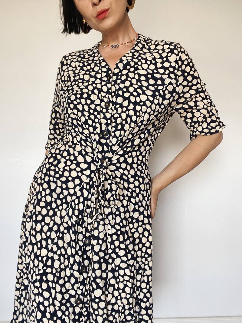 Vintage 90Er Kleid Mit Muster| Midikleid| Sommerkleid| Viskose| Unikat| Nachhaltige Mode von VintageWarm