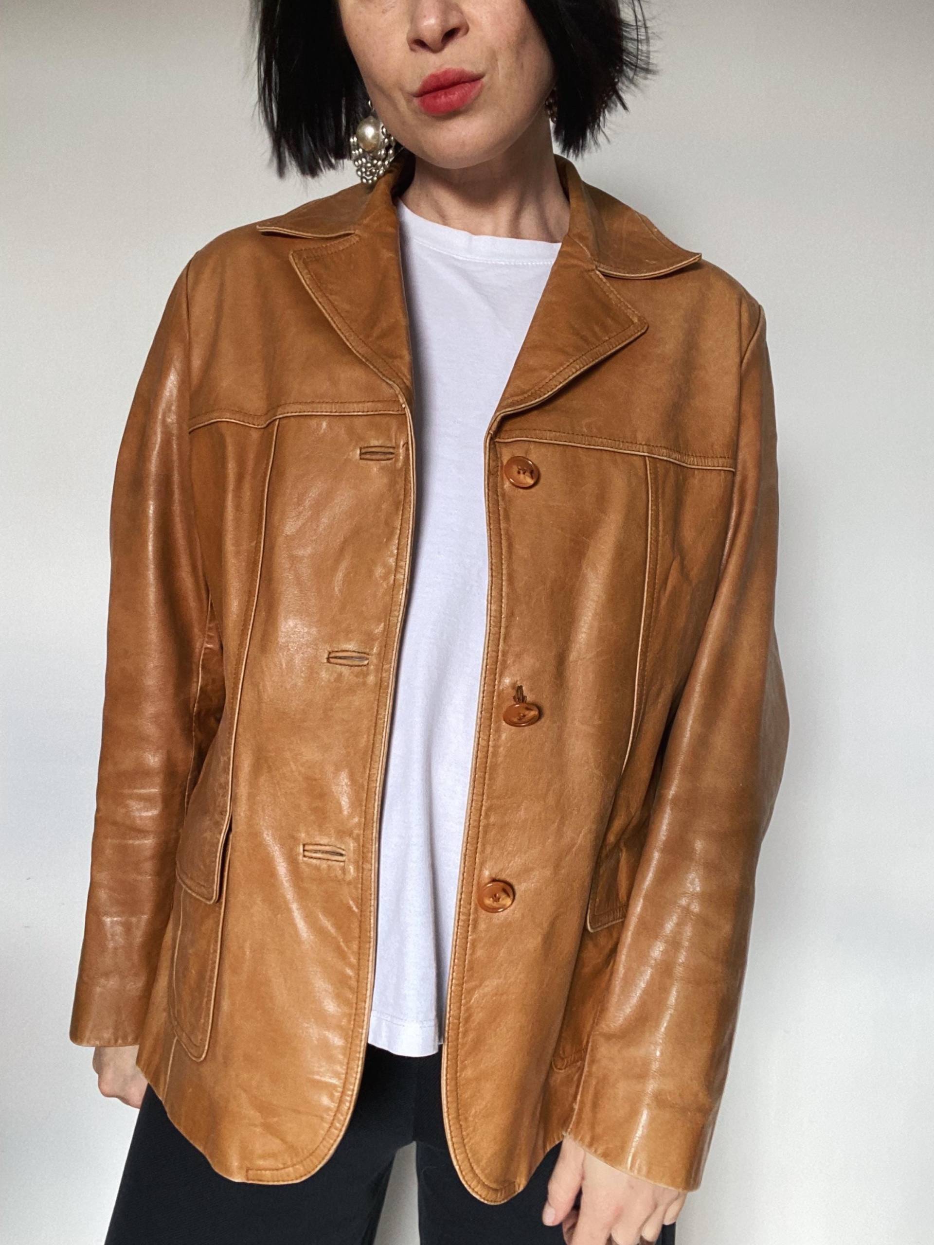 Vintage 90Er Lederjacke Lederblazer| Unikat| Nachhaltige Mode| Leather Jacket von VintageWarm