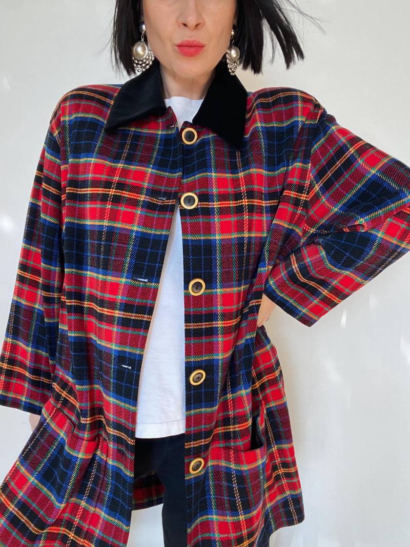Vintage Blazer|Tartan Blazer Aus 80Er|Feminin| Unikat| Karo| Nachhaltige Mode| 90Er/80Er| Oversize| Sakko|Karierter Blazer| Wollblazer von VintageWarm