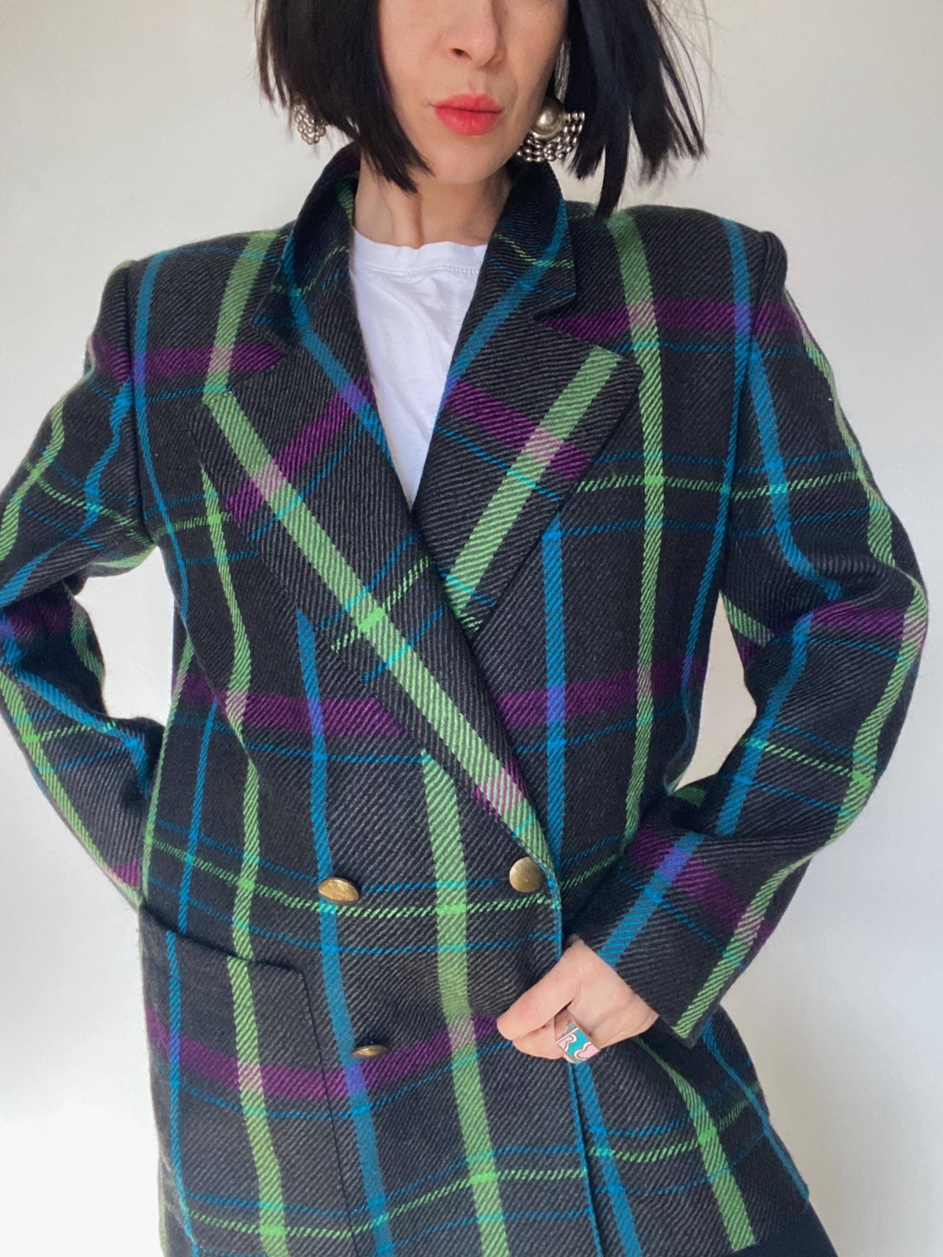 Vintage Blazer| Tartan Blazer Aus 80Er| Karo| Nachhaltige Mode| 90Er/80Er| Oversize| Sakko|Karierter Wollblazer von VintageWarm