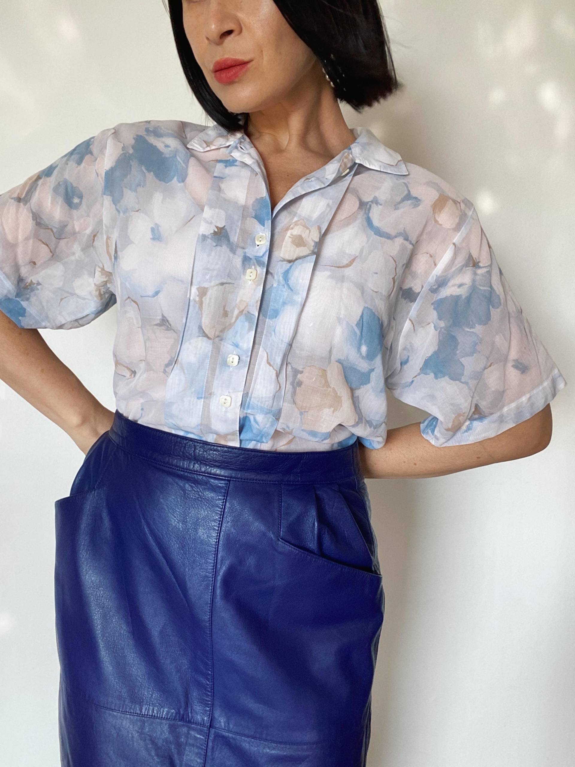 Vintage Bluse| Hemd Sommerbluse| 90S 80S| Unikat| Nachhaltige Mode| Pastell| Blumen Muster von VintageWarm