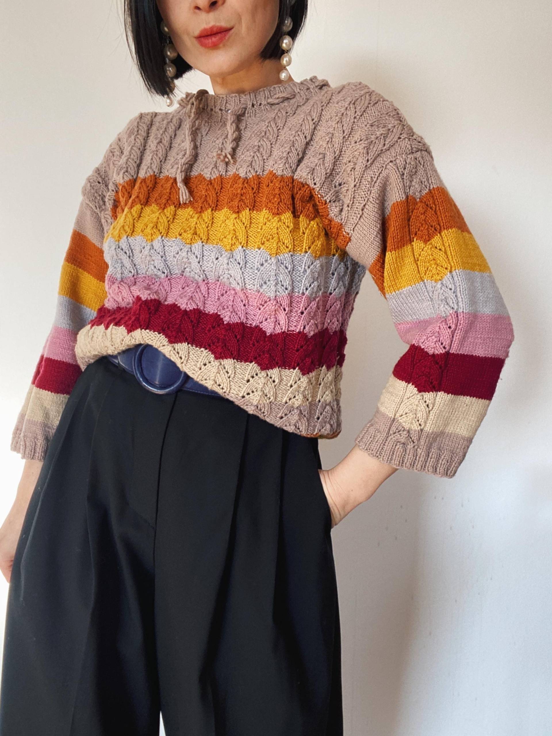 Vintage Strickjacke| Handmade| Bavarian Sweater| Pullover|Handstrick| Handgefertigt| Strickpullover| Hand Knit von VintageWarm