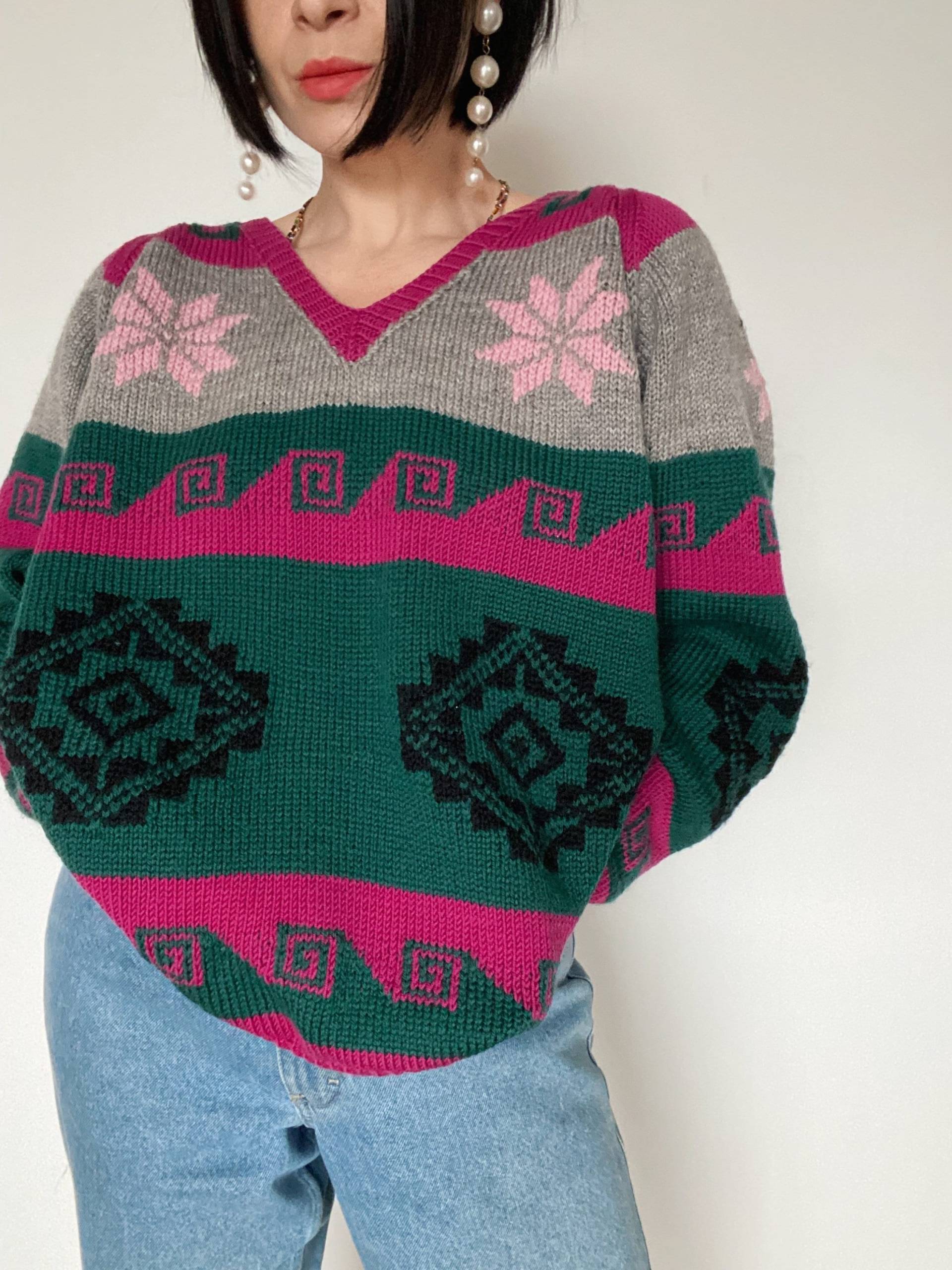 Vintage Sweater| Handmade| Preloved|Slowfashion|Vintage Pullover| Handstrick|Handmade Handgefertigt| Strickpullover| Hand Knit von VintageWarm