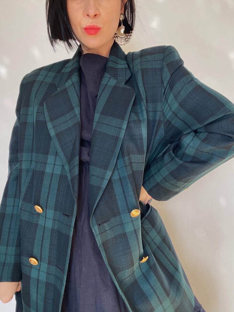 Vintage Zweireiher Blazer Tartan Aus 80Er|Feminin| Unikat| Karo| Nachhaltige Mode| 90Er/80Er| Oversize| Sakko|Karierter Blazer| Wollblazer von VintageWarm