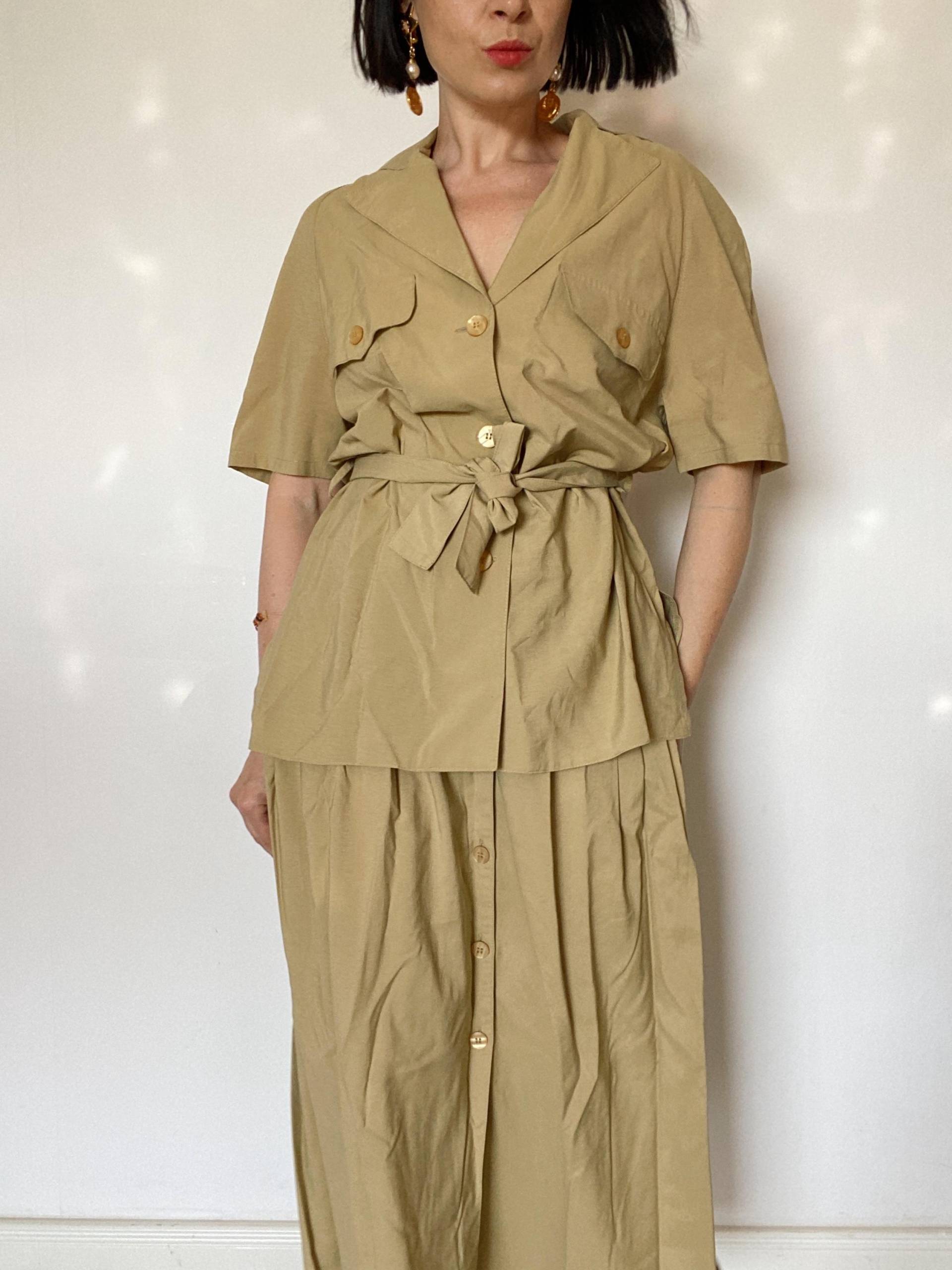 Vintage Zweiteiler| Set| Bluse Und Rock| Unikat| Safari | 80Er 90Er| Kostüm von VintageWarm