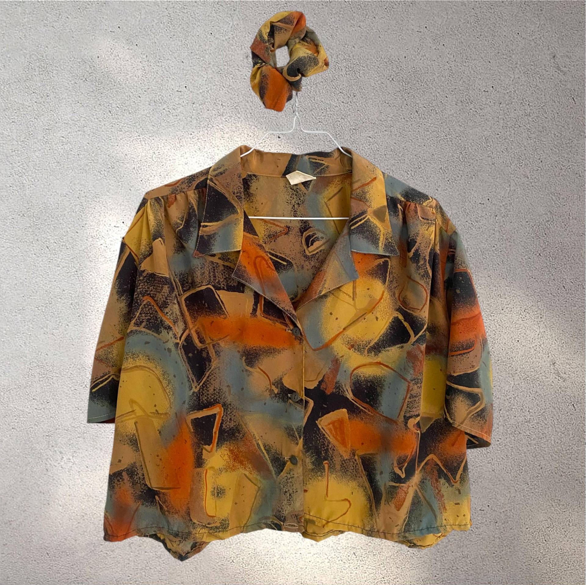 Vintage Crop Blouse Scrunchie Set Vintage Crop Blouse Scrunchie Set von VintageandwavesShop