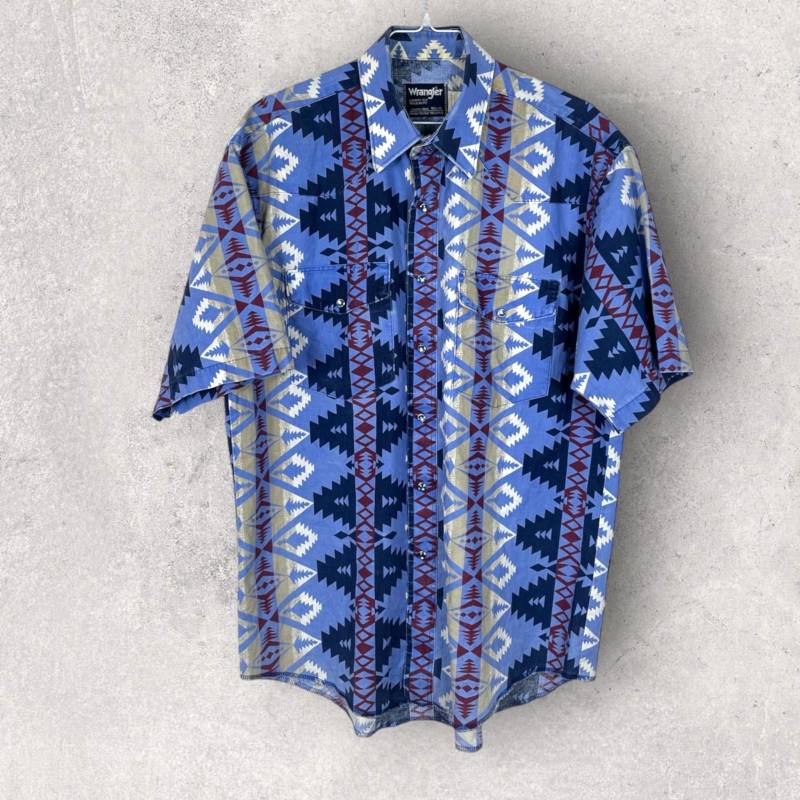 Vintage Hemd Wrangler Azteken Muster von VintageandwavesShop