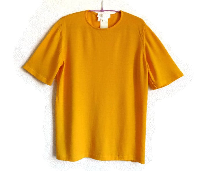 Escada Margaretha Ley Pusteblume Gelb Merino Wolle Top Strick Damen Kleidung Verdeck Vintage Escada Hell Große Größe von Vintageby2sisters