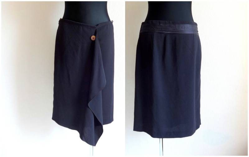 Vintage Max Mara Brown Formal Skirt Frilled Front Women Es Clothing Full Lining Side Zipper Closure Made in Italy Usa 12 von Vintageby2sisters
