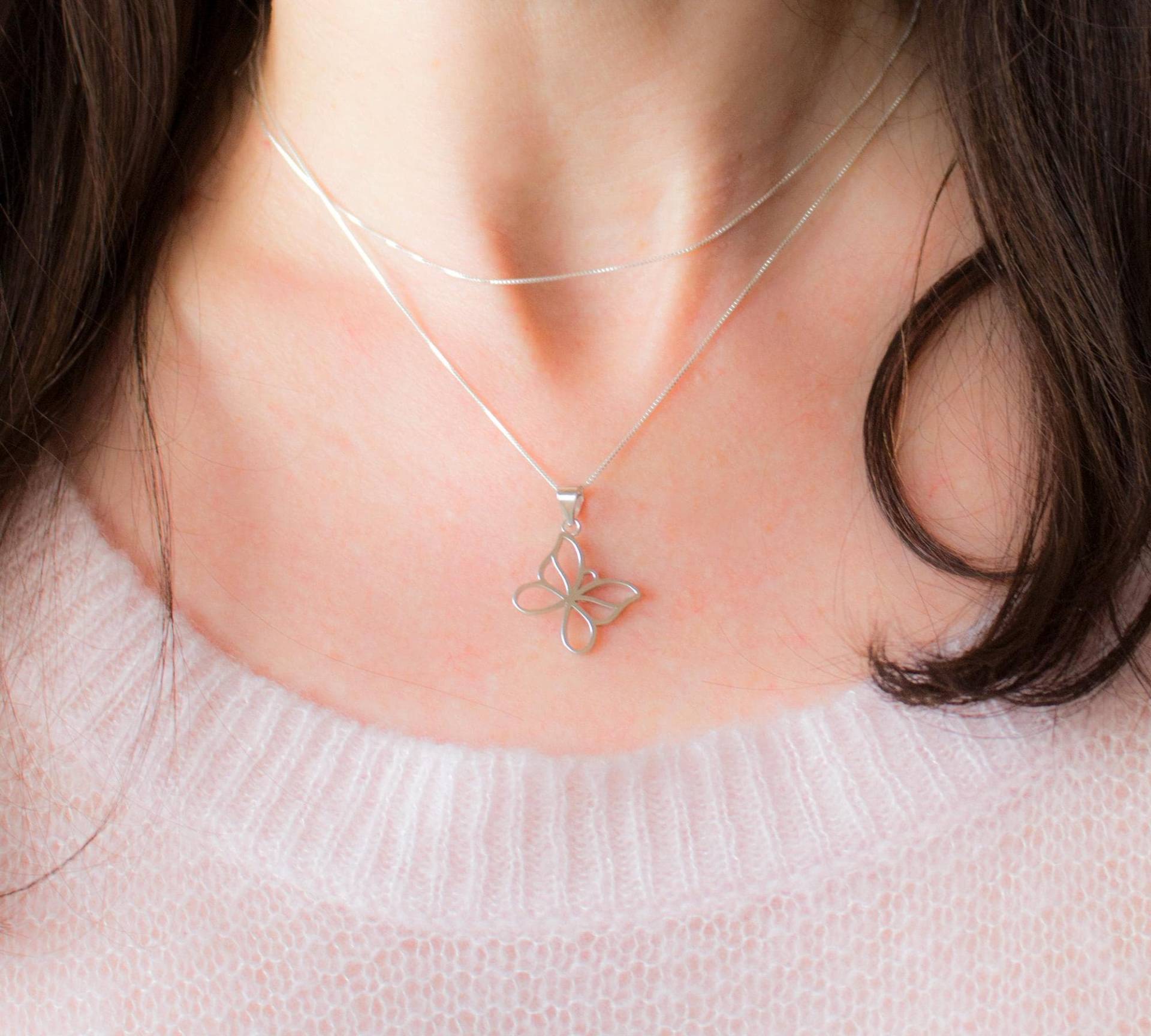 Zarte Schmetterling Kette, Süßer Schmuck, Silberne Papillon Halskette, Silber Schmetterlingschmuck, Anhänger von VintagebyTigerlilly