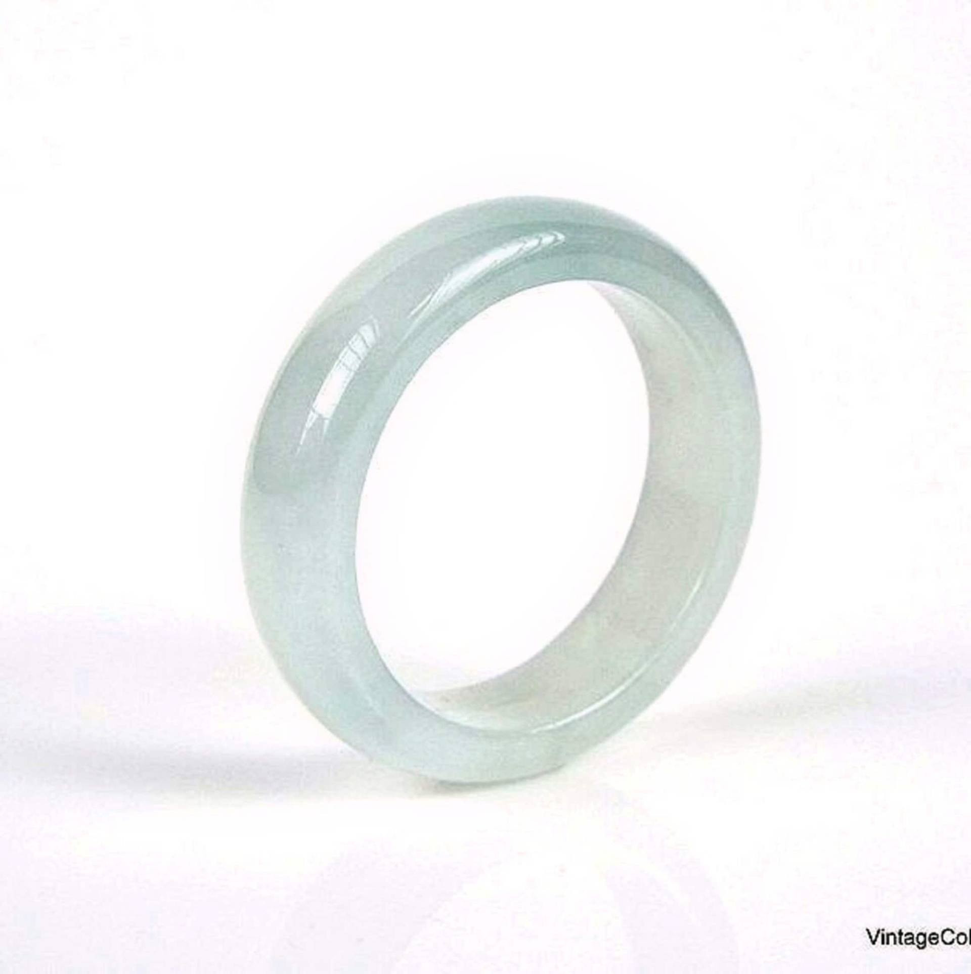 Bläulich-Weißer Jade-Ring Us 8, 5 - 18, 6 Mm, Natürlicher Jadeit-Jade-Ring, Unbehandelt, Hellblau-Weißer Für Frauen von Vintagecollection888