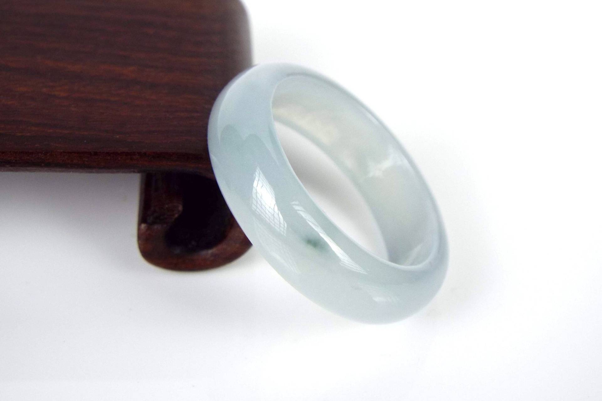 Bläulich-Weißer Jade-Ring Us 8, 5 - 18, 6 Mm, Natürlicher Jadeit-Jade-Ring, Unbehandelt, Hellblau-Weißer Für Frauen von Vintagecollection888