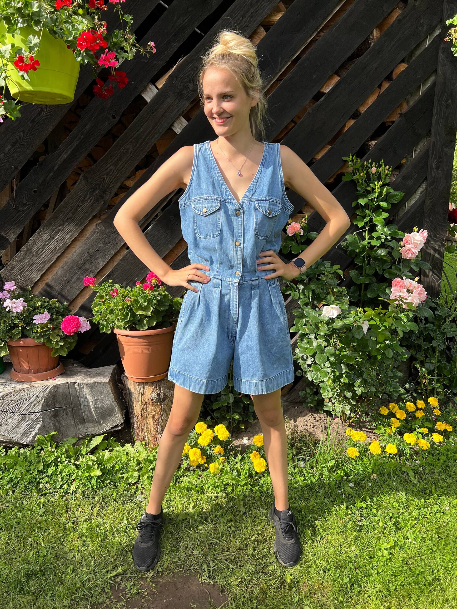 Blauer Denim Kurz Overall Jean Bib Latzhose Einteiler Strampler Umstandsoverall Schwangerschaft Kleidung Größe Mittel Bis Groß von VintagefairyStudio