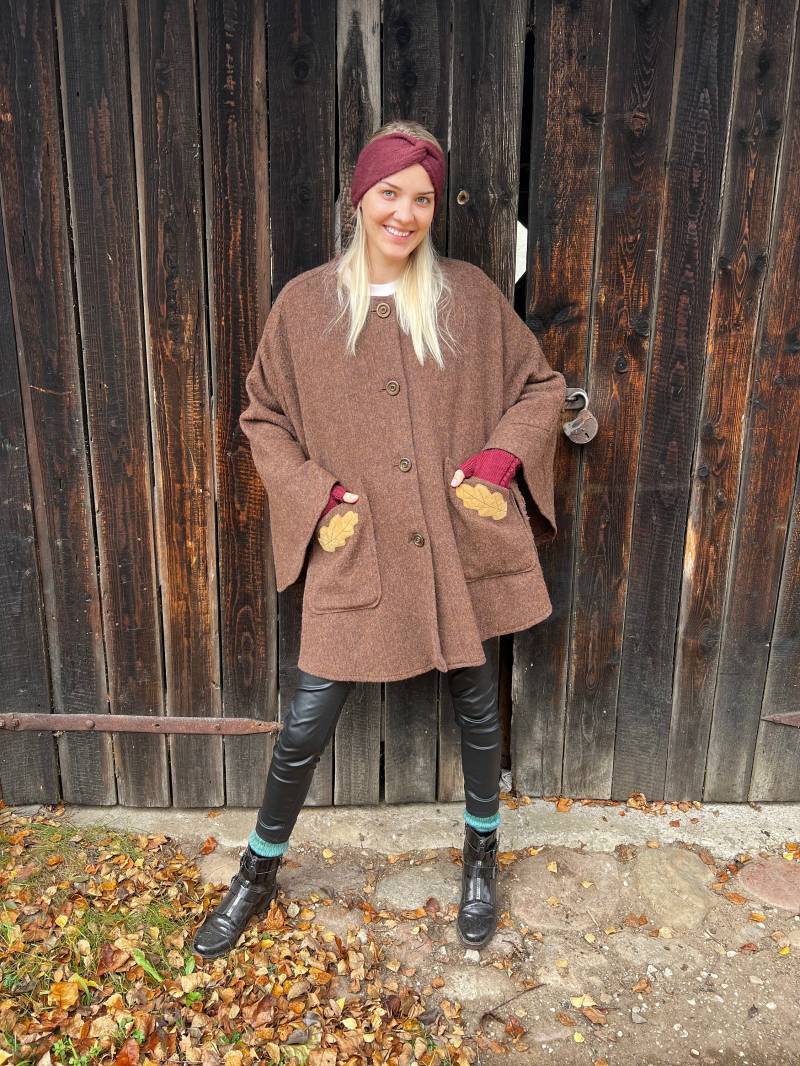 Vintage Wollmisch Mantel Braun Cape Wollmischung Ärmelloser Mittelalter Mittlere Bis Große Größe Umhang Eleganter Herbst von VintagefairyStudio