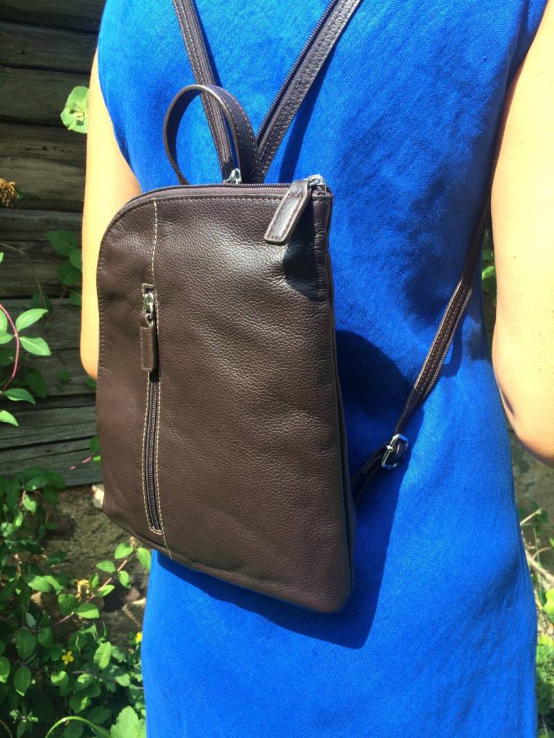 Wandelbare Unistrap Rucksack/Hipster Braun Leder Litlle Wochenende Reise Schule Picnik Mini Tasche Schultertasche von VintagefairyStudio