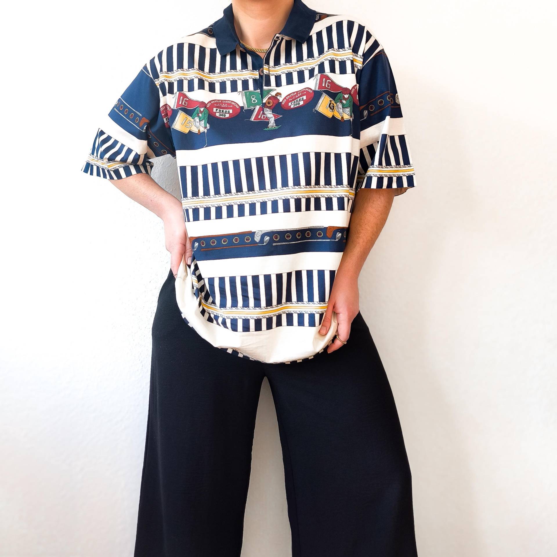 Vintage 80Er 90Er Polo Shirt Oversize - Made in Italy Golf Muster Retro Unikat 100% Baumwolle L-xl Bunt Vintage 80Er 90Er Polo Shirt Oversize - Made in Italy Golf Muster Retro Unikat 100% Baumwolle L-xl Bunt von VintageflakesDE
