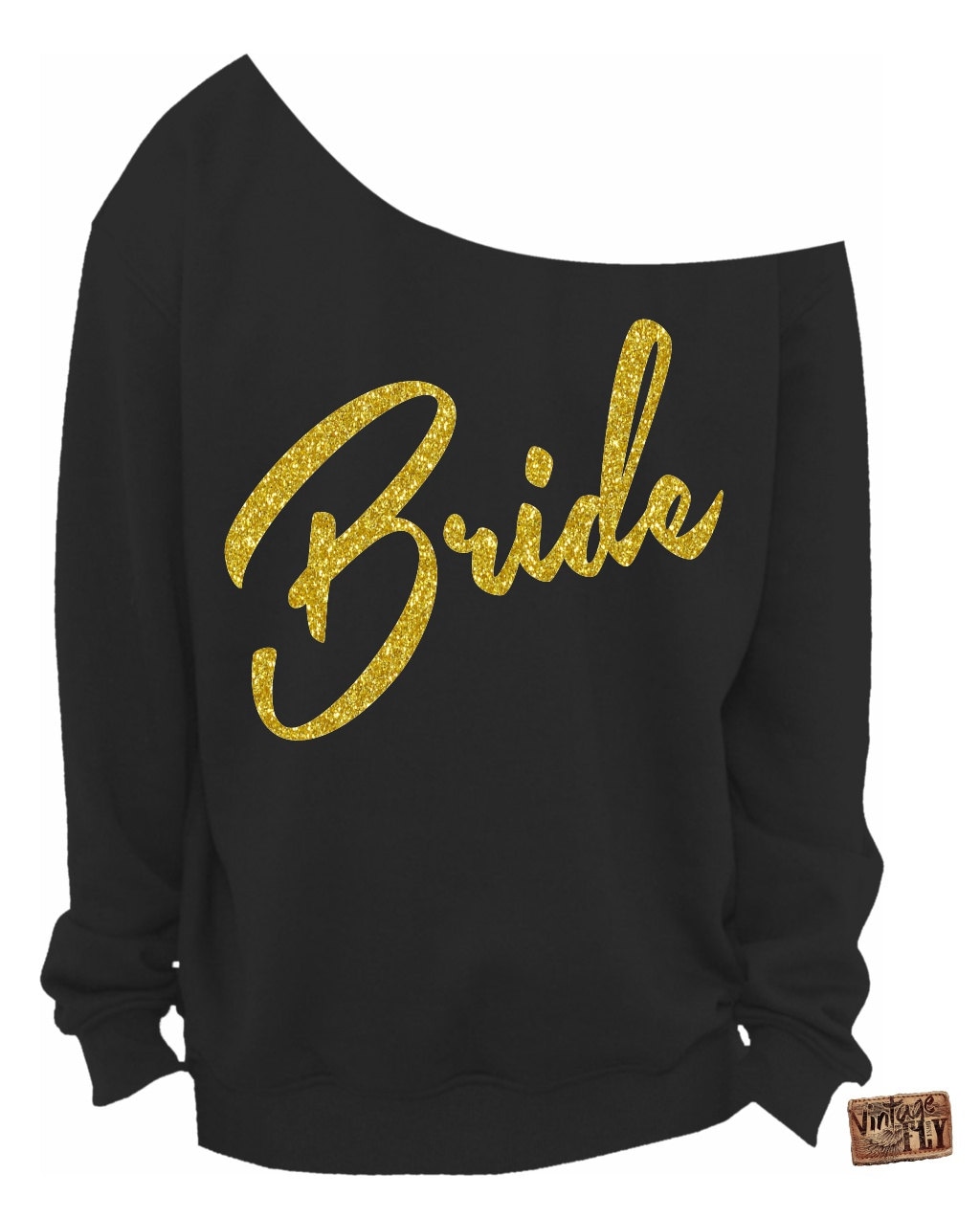 Braut Shirt - Braut Shower Geschenk Damen Slouchy Sweatshirt Off The Shoulder Shirt Glitzerabdrücke S, M, Lg, Xl, Xxl, Xxxl von Vintageflyclothingco