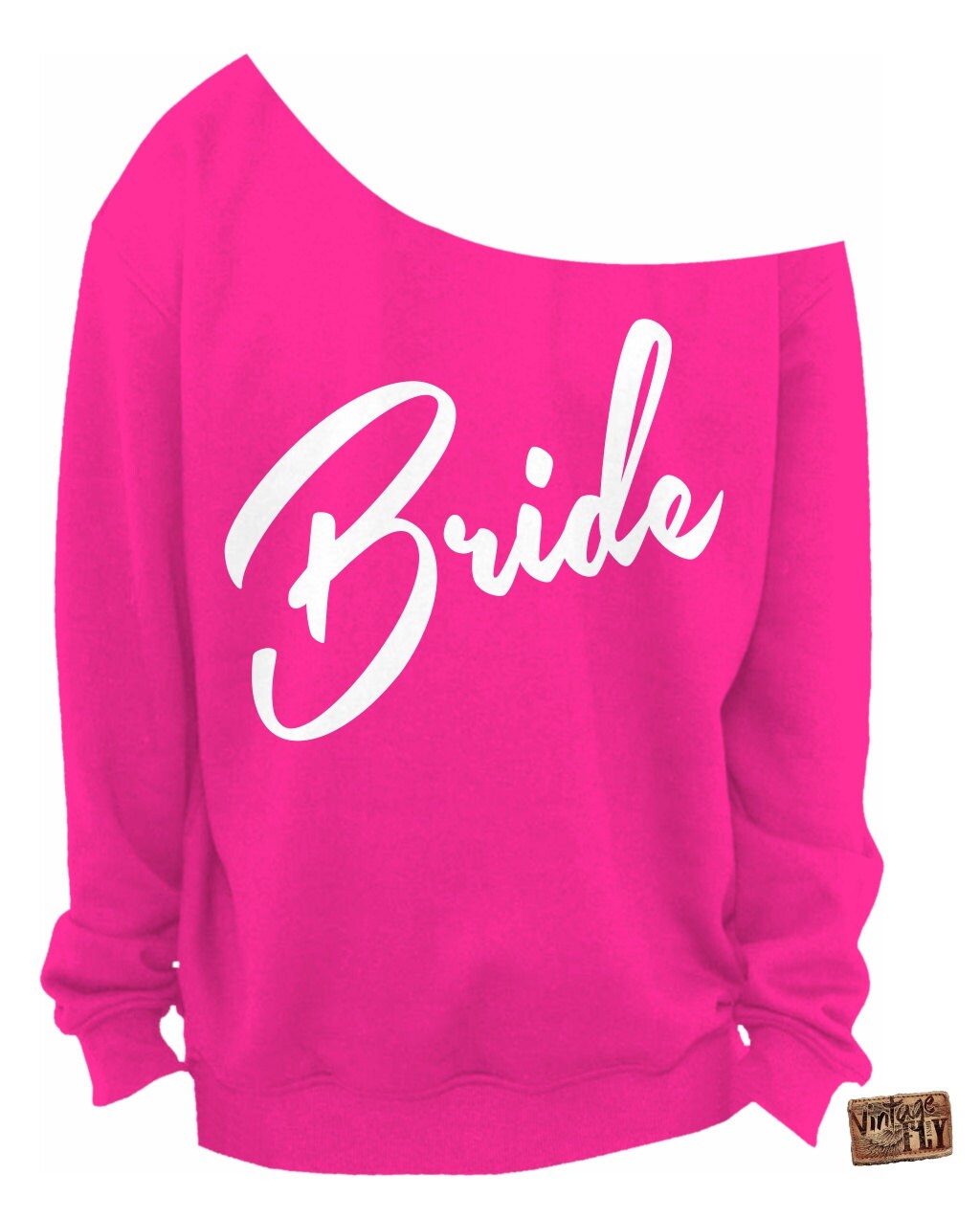 Braut - Shirt Verlobungsgeschenk Hochzeitsgeschenk Slouchy Sweatshirt Off The Shoulder S, M, Lg, Xl, Xxl, Xxxl von Vintageflyclothingco